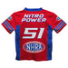 NHRA Officially Licensed by Vive La Fete Nitro Power 51 Red & Royal Men Football Jersey - Vive La Fête - Online Apparel Store
