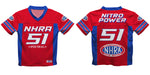 NHRA Officially Licensed by Vive La Fete Nitro Power 51 Red & Royal Men Football Jersey - Vive La Fête - Online Apparel Store