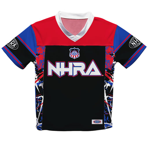 NHRA Officially Licensed by Vive La Fete Abstract Black Men Football Jersey