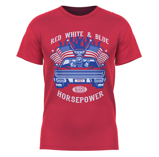 NHRA Officially Licensed by Vive La Fete Red White & Blue Americana Red Men T-Shirt