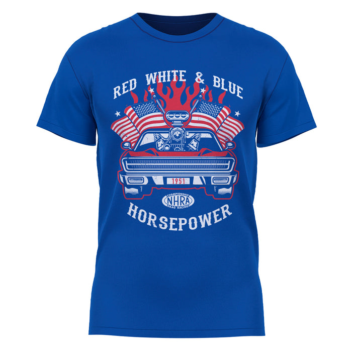 NHRA Officially Licensed by Vive La Fete Red White & Blue Americana Blue Men T-Shirt