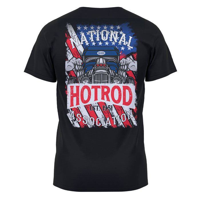 NHRA Officially Licensed by Vive La Fete Vintage Americana Flag Black Men T-Shirt - Vive La Fête - Online Apparel Store