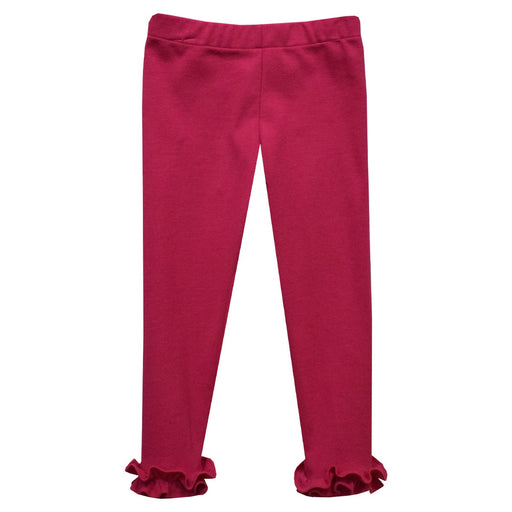 Hot Pink Knit Girls Ruffle Pant