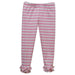 Light Pink Stripe Knit Girls Ruffle Pant