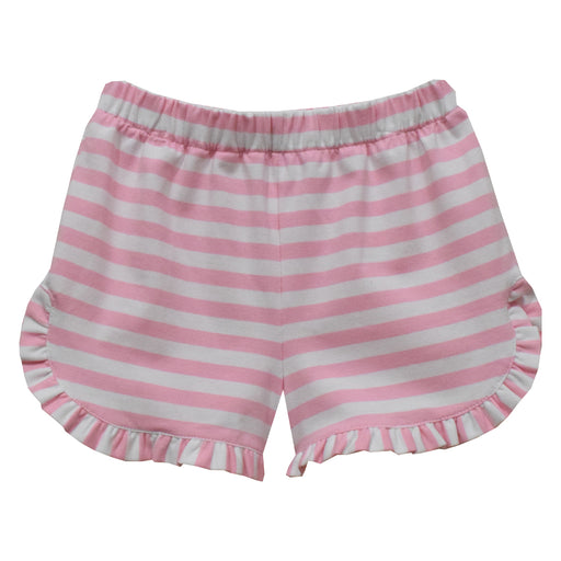 Light Pink Stripes Knit Girls Ruffle Short - Vive La Fête - Online Apparel Store