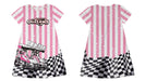 WOO Officially Licensed by Vive La Fete Checkered Pink Stripes A-Line Dress - Vive La Fête - Online Apparel Store