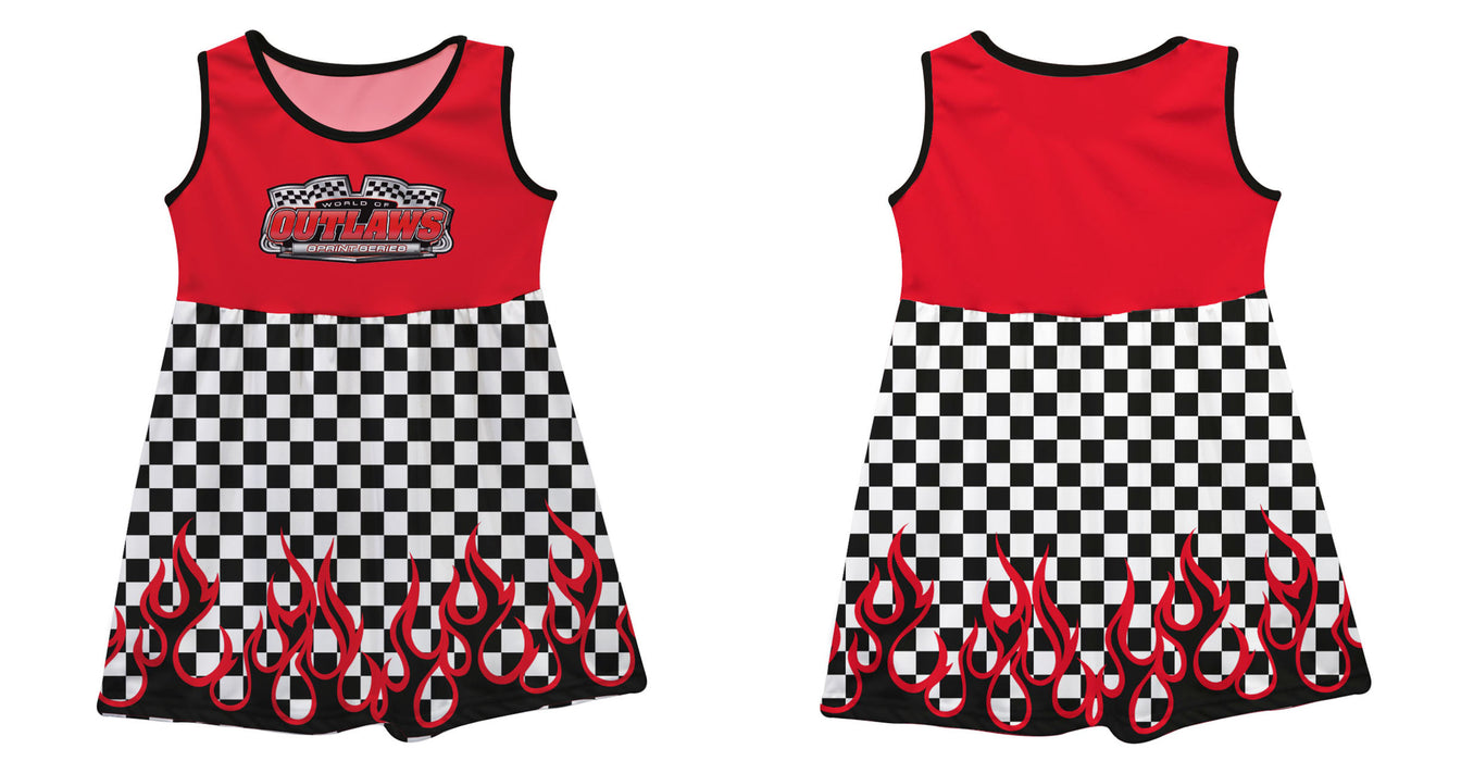 WOO Officially Licensed by Vive La Fete Checker Flames Red Tank Dress - Vive La Fête - Online Apparel Store
