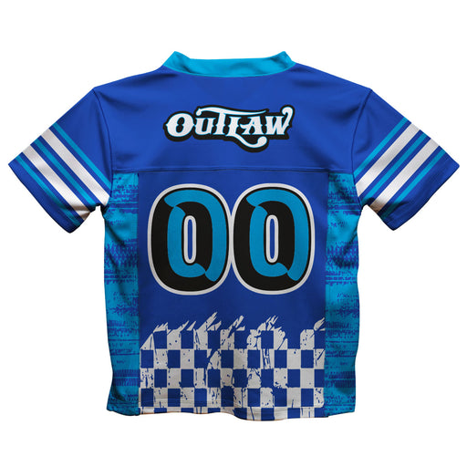 WOO Officially Licensed by Vive La Fete Checkered Blue Football Jersey - Vive La Fête - Online Apparel Store