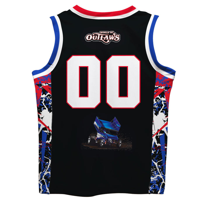 WOO Officially Licensed by Vive La Fete Black & Abstract Print  Basketball Jersey - Vive La Fête - Online Apparel Store