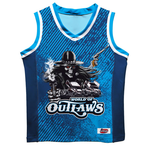 WOO Officially Licensed by Vive La Fete Skull Blue Basketball Jersey