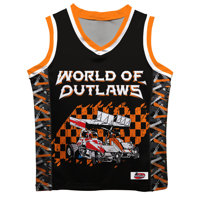 WOO Officially Licensed by Vive La Fete Black & Orange Basketball Jersey