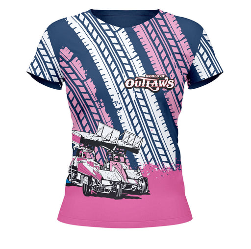 WOO Officially Licensed by Vive La Fete Tracks Pink Women T-Shirt