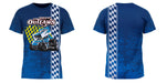 WOO Officially Licensed by Vive La Fete Checkered Stripe Royal Degrade Men T-Shirt - Vive La Fête - Online Apparel Store