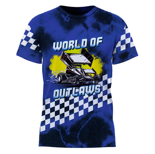 WOO Officially Licensed by Vive La Fete Checkered Royal Paintball Men T-Shirt