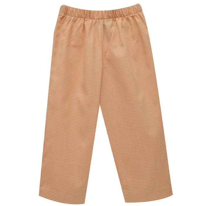 Orange minicheck Pull On Pants