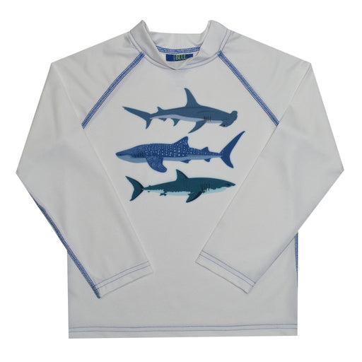 Sharks White Long Sleeve Rash Guard - Vive La Fête - Online Apparel Store