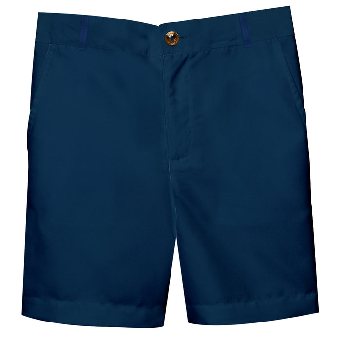 Navy Solid Structured Shorts - Vive La Fête - Online Apparel Store