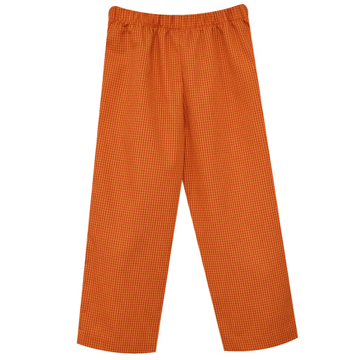 Orange Check Pull On Pants