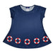 Floats Navy Short Sleeve Laurie Top