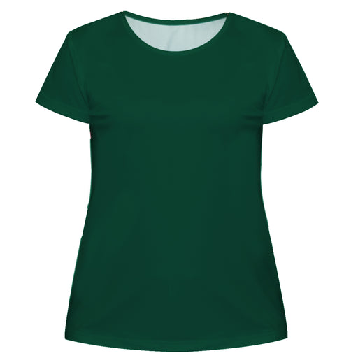 Dark Green Solid Short Sleeve Tee Shirt
