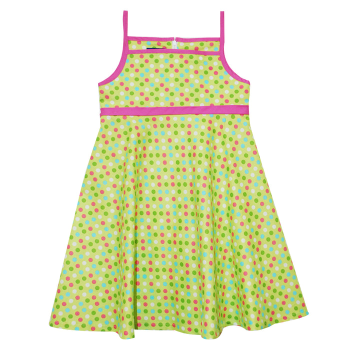 Lime With Dots Circle Dress