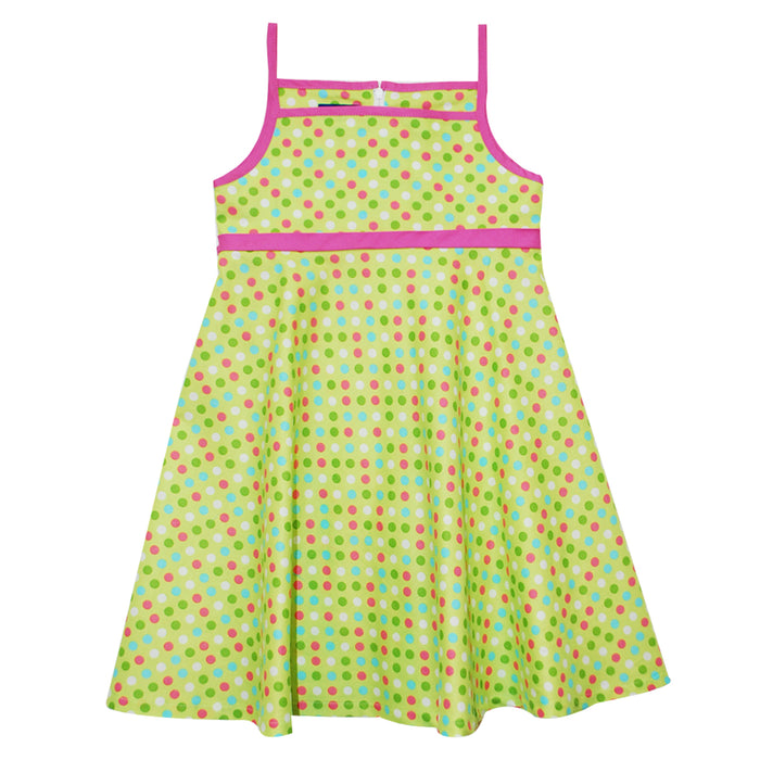 Lime With Dots Circle Dress