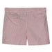 Red Stripe Seersucker Girls Short With Tabs