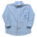 Birthday Embroidered Light Blue Corduroy Long Sleeve Button Down Shirt