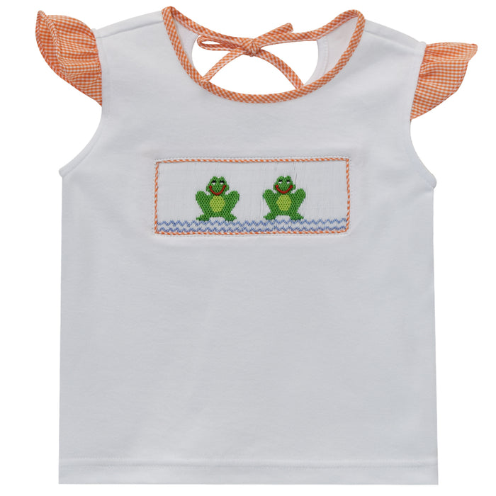 Frog Smocked Girls Tee Shirt