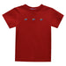 Airplane Embroidery Red Knit Short Sleeve Boys Tee Shirt