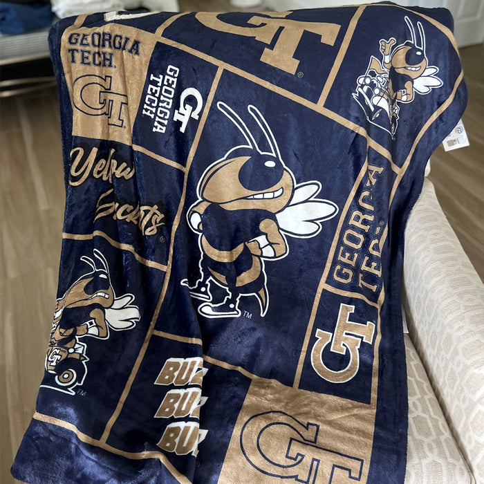 Oral Roberts University Golden Eagles Vive La Fete Kids Game Day Blue Plush Soft Minky Blanket 36 x 48 Mascot - Vive La Fête - Online Apparel Store