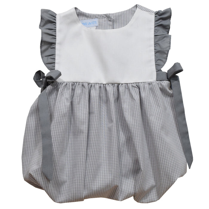 Gray Gingham Girls Bubble