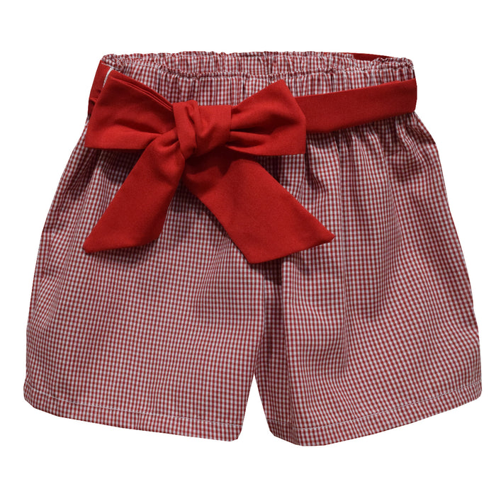 Red Gingham Girls Short with Sash