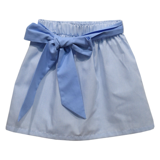 Light Blue Gingham Skirt with Sash