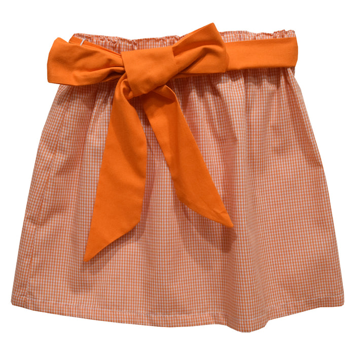 Orange Gingham Skirt with Sash