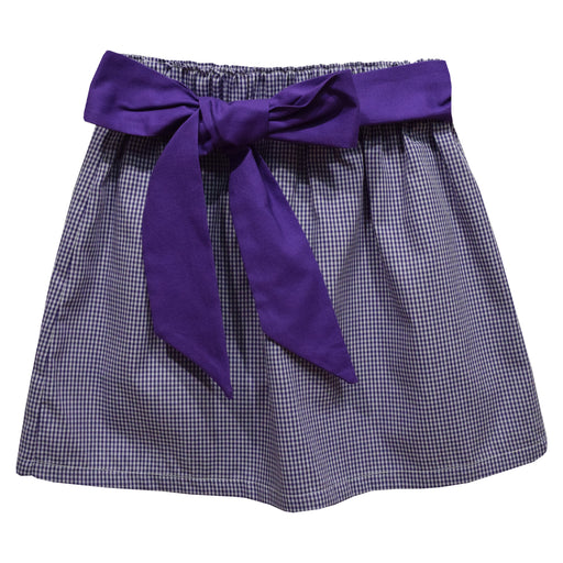 Purple Gingham Skirt with Sash