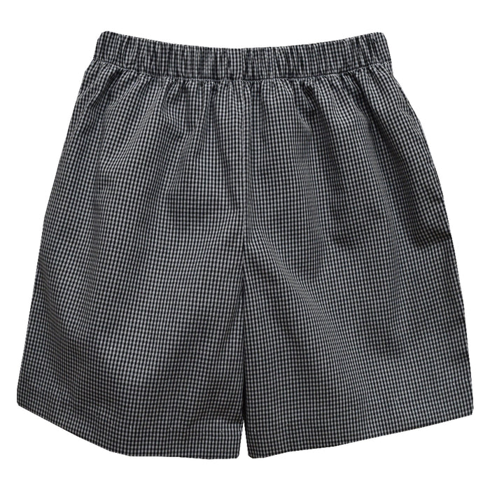 Black Gingham Pull On Short