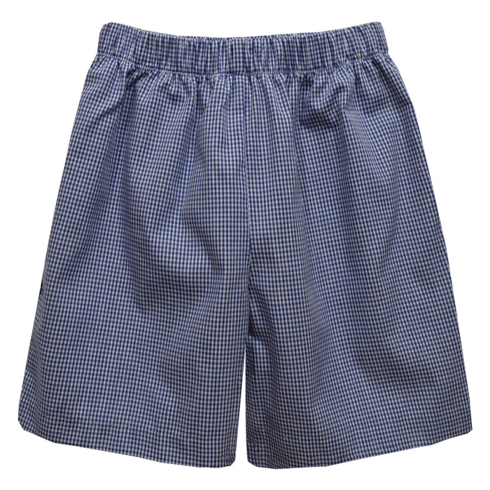 Navy Gingham Pull on Short