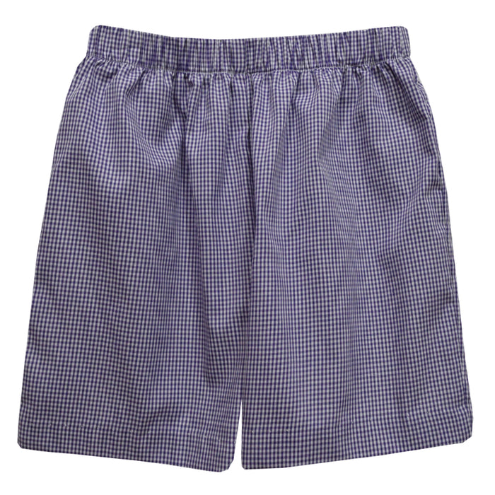 Purple Gingham Pull on Short