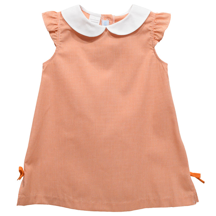 Orange Gingham A Line Dress