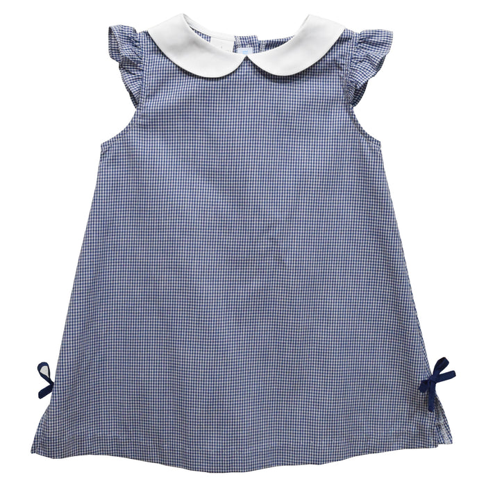 Navy Gingham A Line Dress