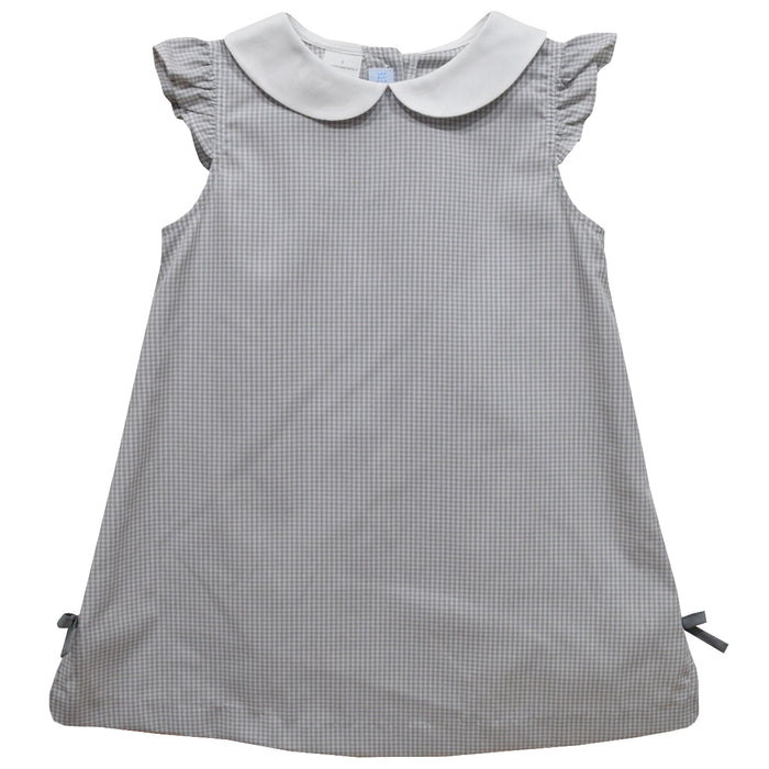 Gray Gingham A Line Dress