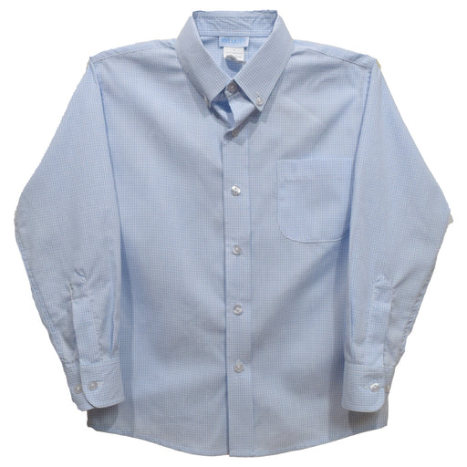 Light Blue Gingham Long Sleeve Button Down Shirt