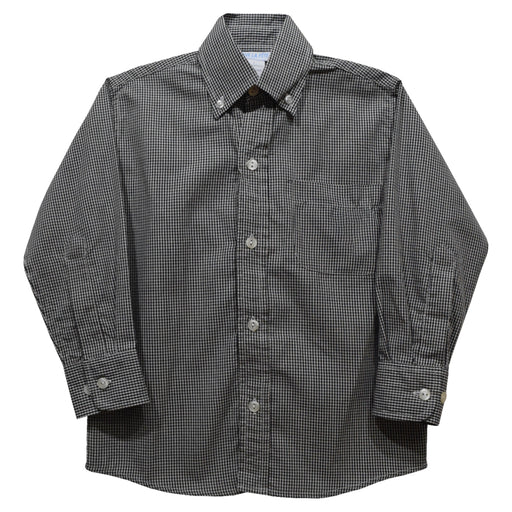 Black Gingham Long Sleeve Button Down Shirt