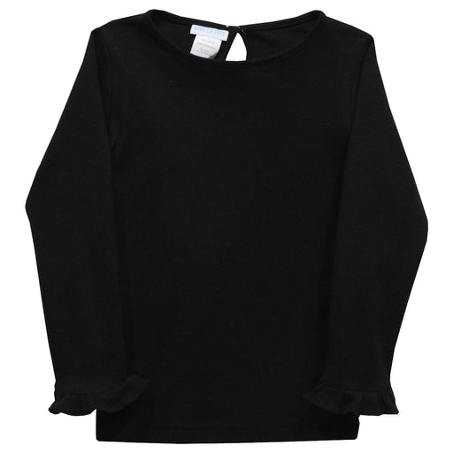 Black Knit Long Sleeve Girls Blouse