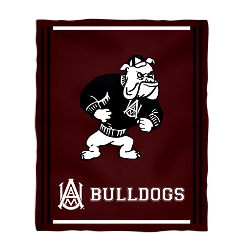 Alabama A&M Bulldogs Vive La Fete Kids Game Day Maroon Plush Soft Minky Blanket 36 x 48 Mascot