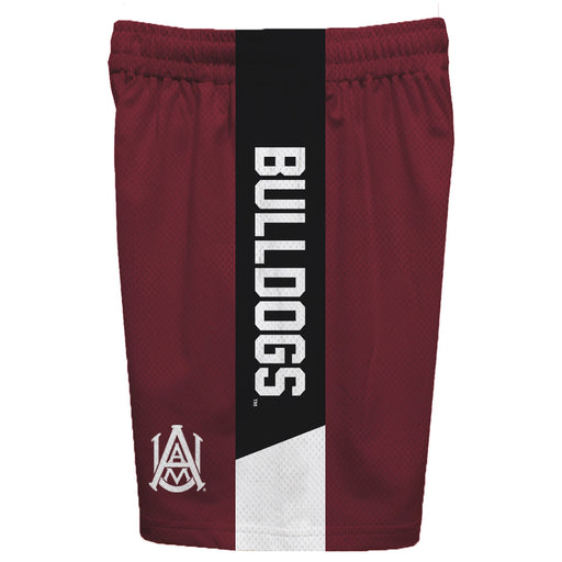 Alabama A&M Bulldogs Vive La Fete Game Day Maroon Stripes Boys Solid Black Athletic Mesh Short - Vive La Fête - Online Apparel Store