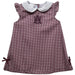 Alabama AM Bulldogs Embroidered Maroon Gingham A Line Dress