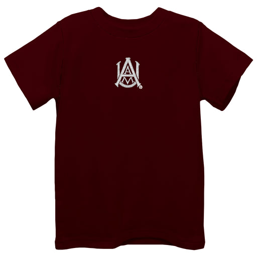 Alabama AM Bulldogs Embroidered Maroon knit Short Sleeve Boys Tee Shirt