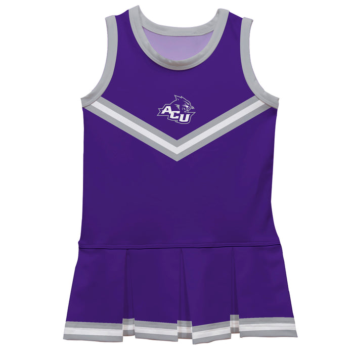Abilene Christian Wildcats ACU Vive La Fete Game Day Purple Sleeveless Cheerleader Dress